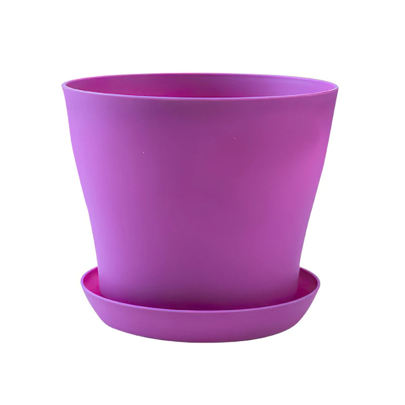Plastic Flower Pots with Trays