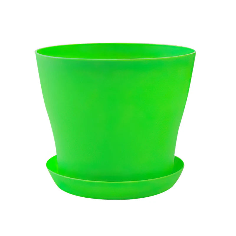 Plastic Flower Pots with Trays