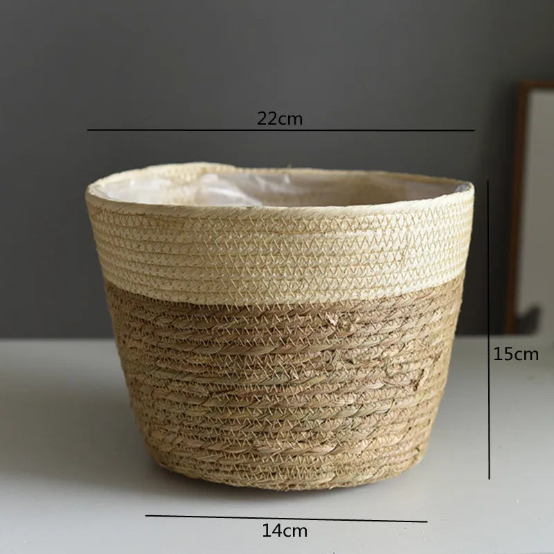 Straw Woven Plant Pot Basket