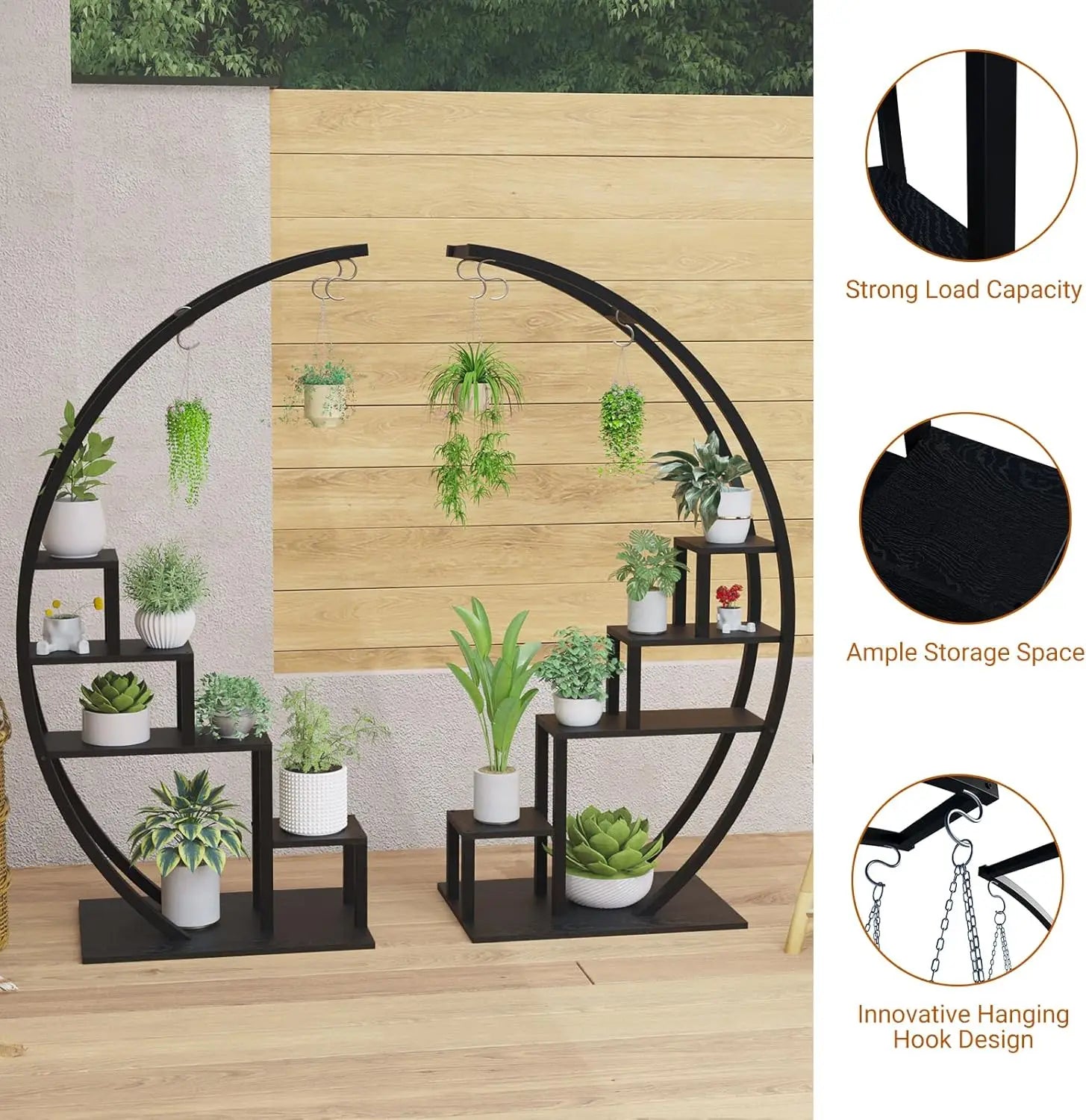 2Pcs 5-Tier Metal Plant Stand