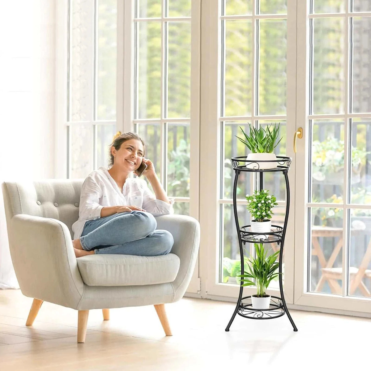 Corner Flower Pot Display Rack for Home & Office