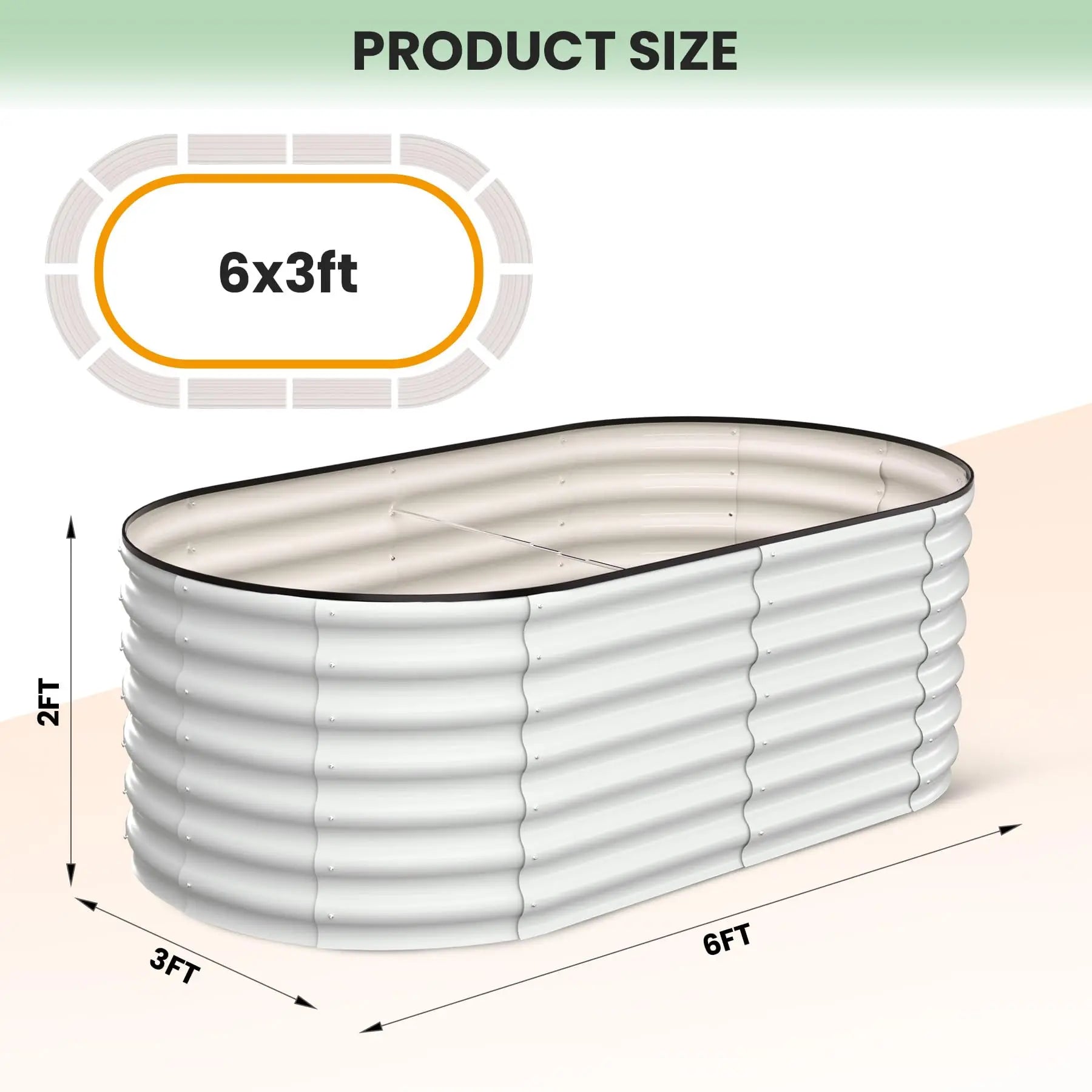 2-Pack Oval Galvanized Steel Raised Garden Beds