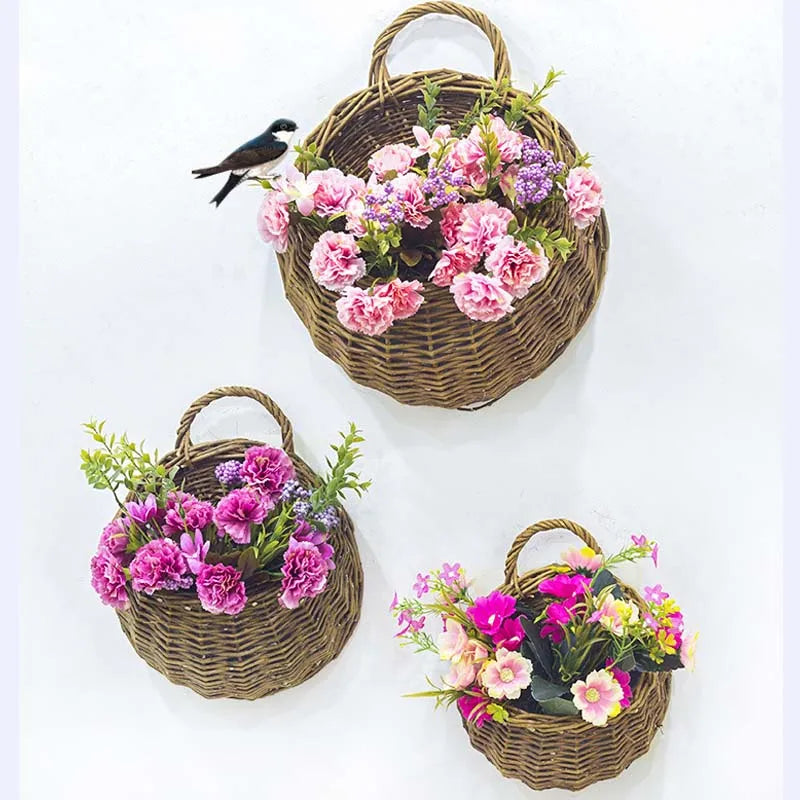 Handmade Wicker Rattan Wall Planter