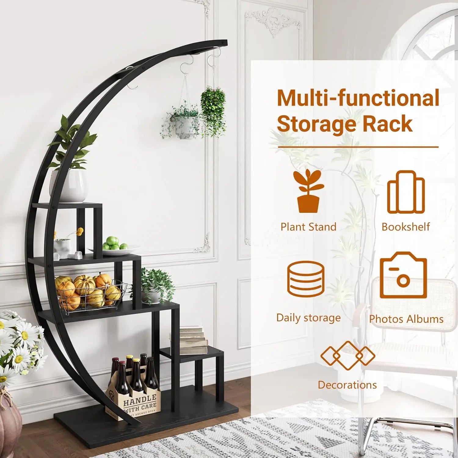 2Pcs 5-Tier Metal Plant Stand