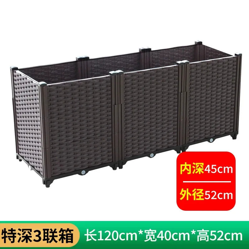 Large 3-Tier Raised Garden Bed 120x40x52cm