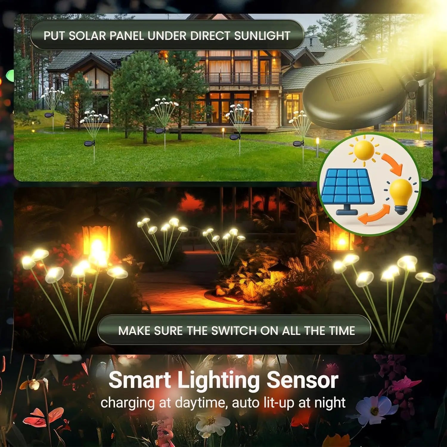 LED Solar Mushroom Garden Lights