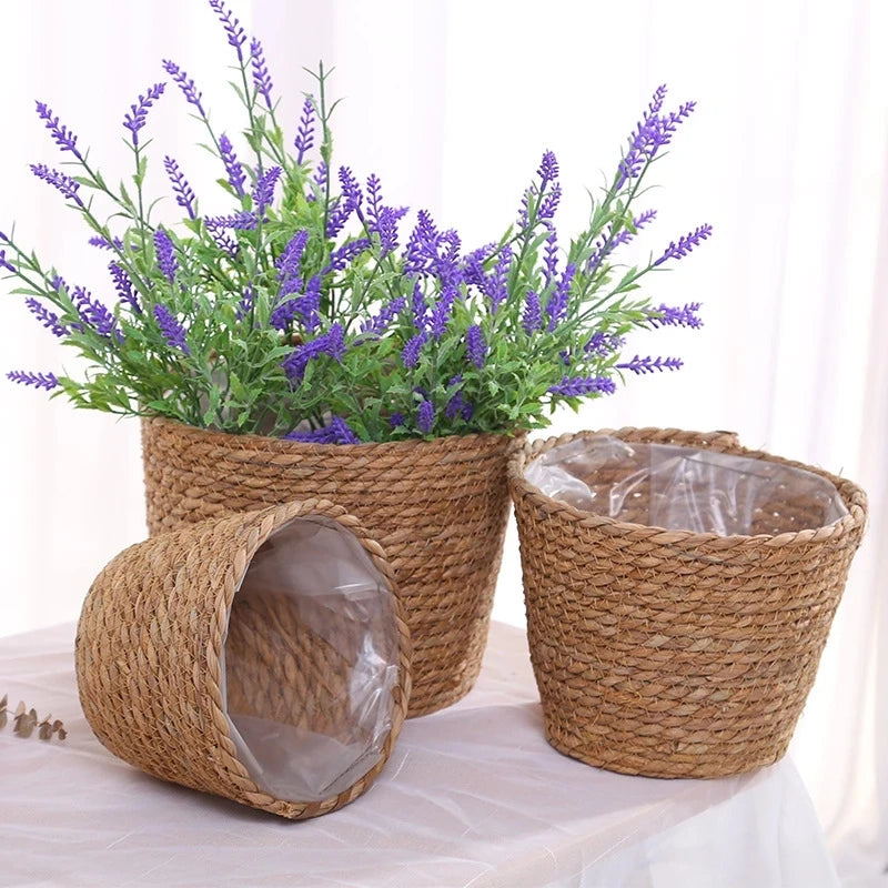 Straw Woven Plant Pot Basket
