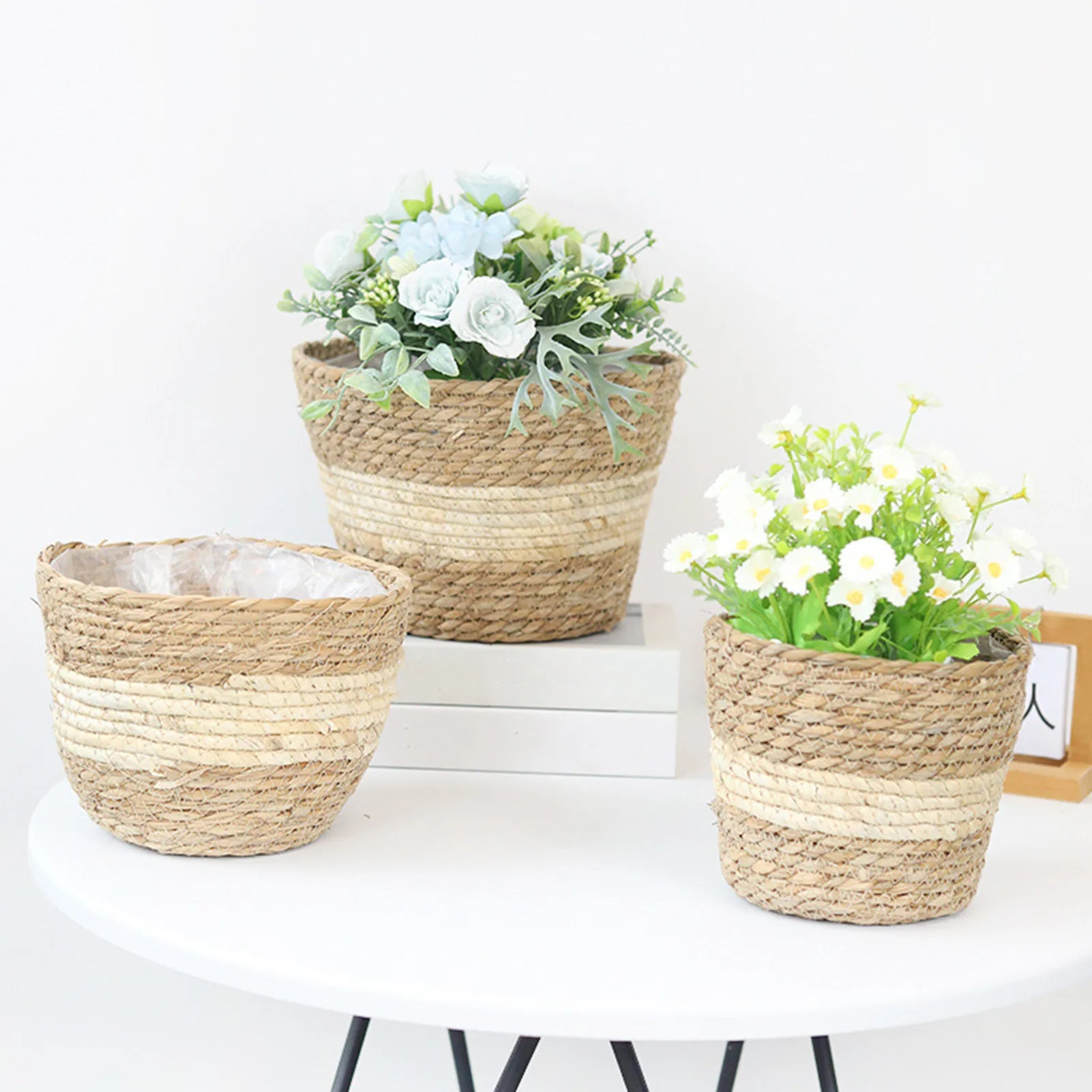 Straw Woven Plant Pot Basket
