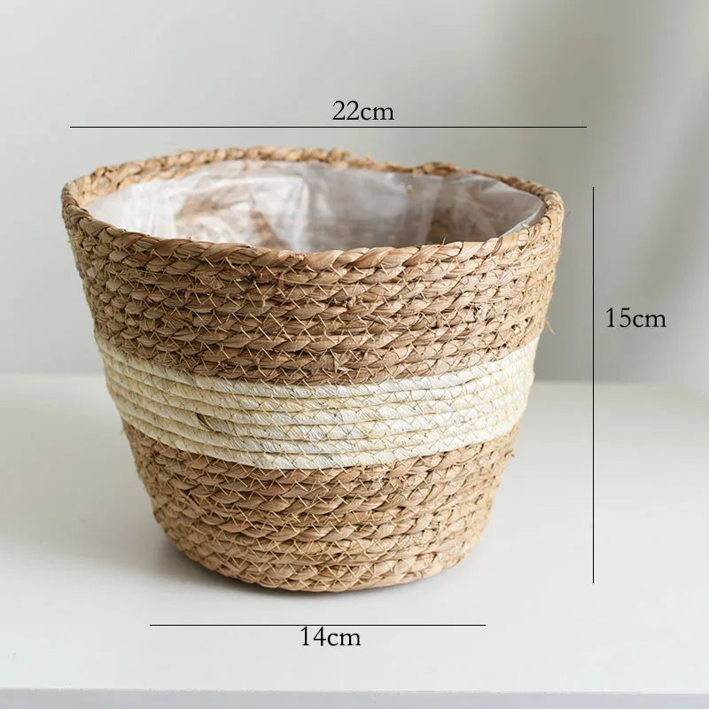 Straw Woven Plant Pot Basket