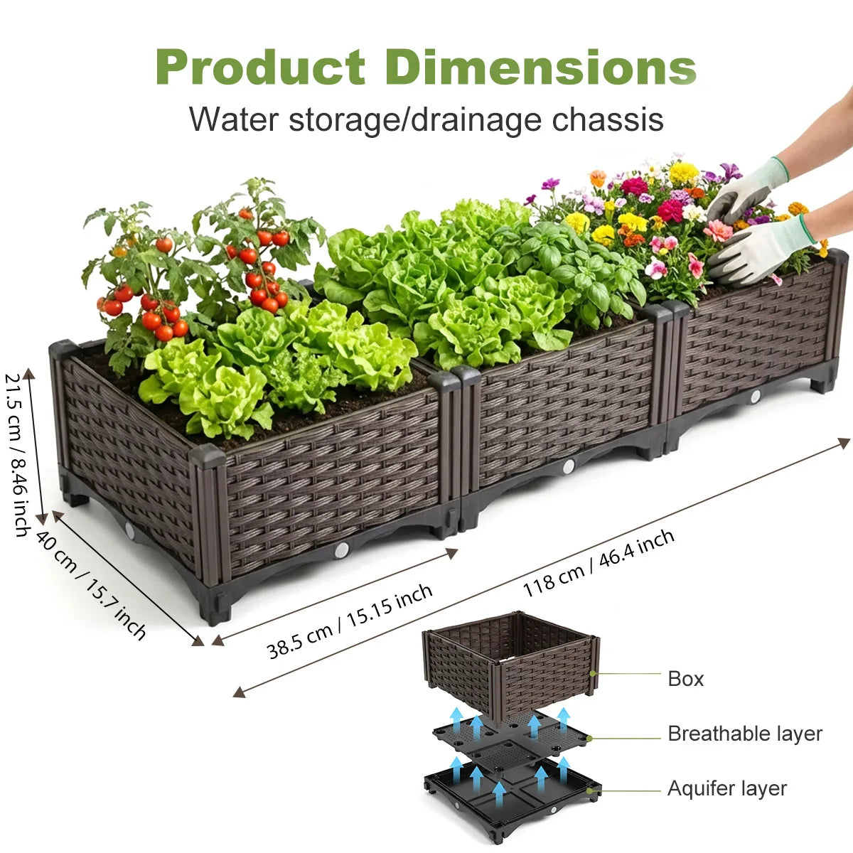 Rectangular Raised Garden Bed Kit