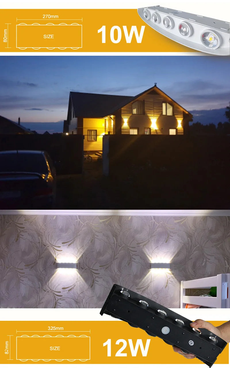 Aluminum LED Wall Lamp IP65 Waterproof