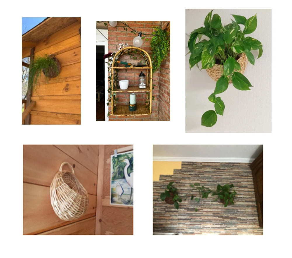 Handmade Wicker Rattan Wall Planter