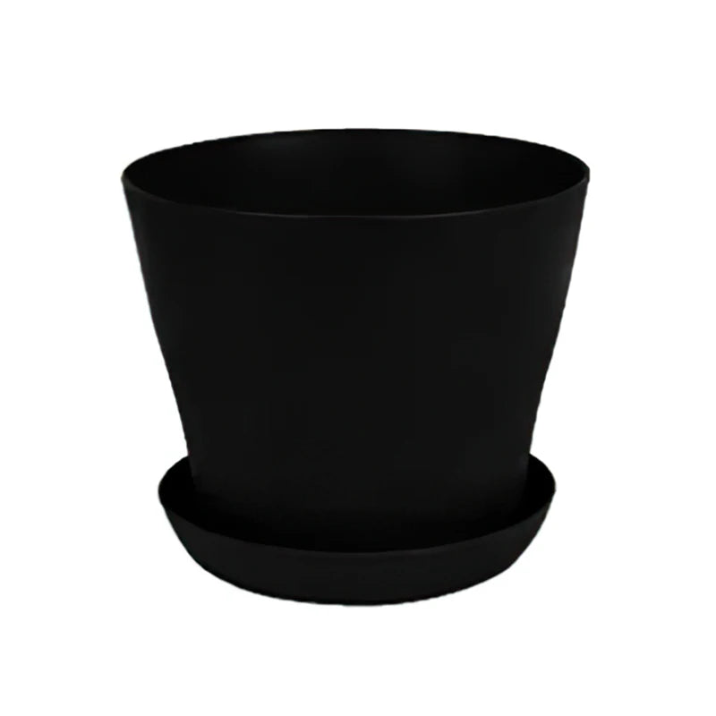 Plastic Flower Pots with Trays