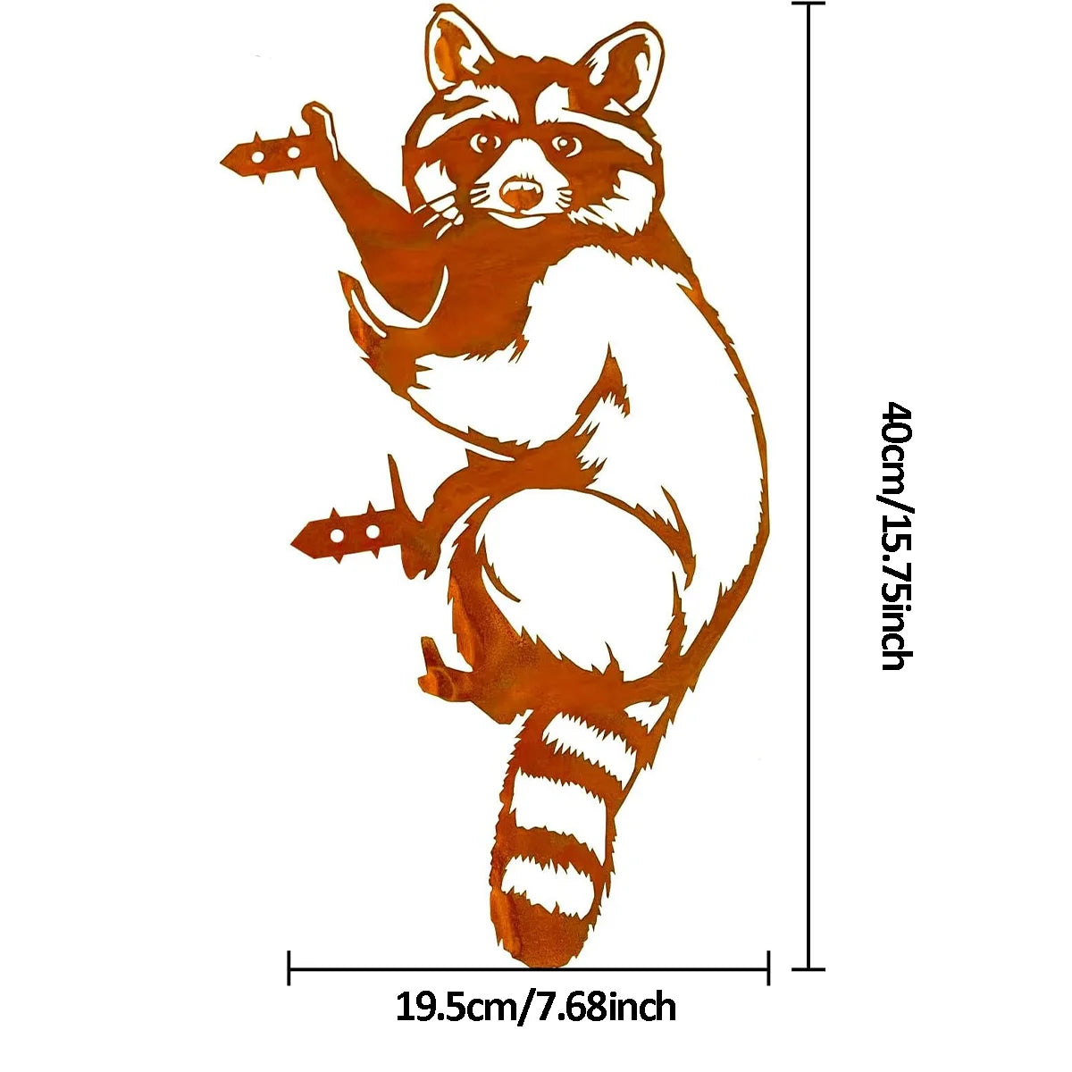 Rusty Wrought Iron Cat Fence Ornament