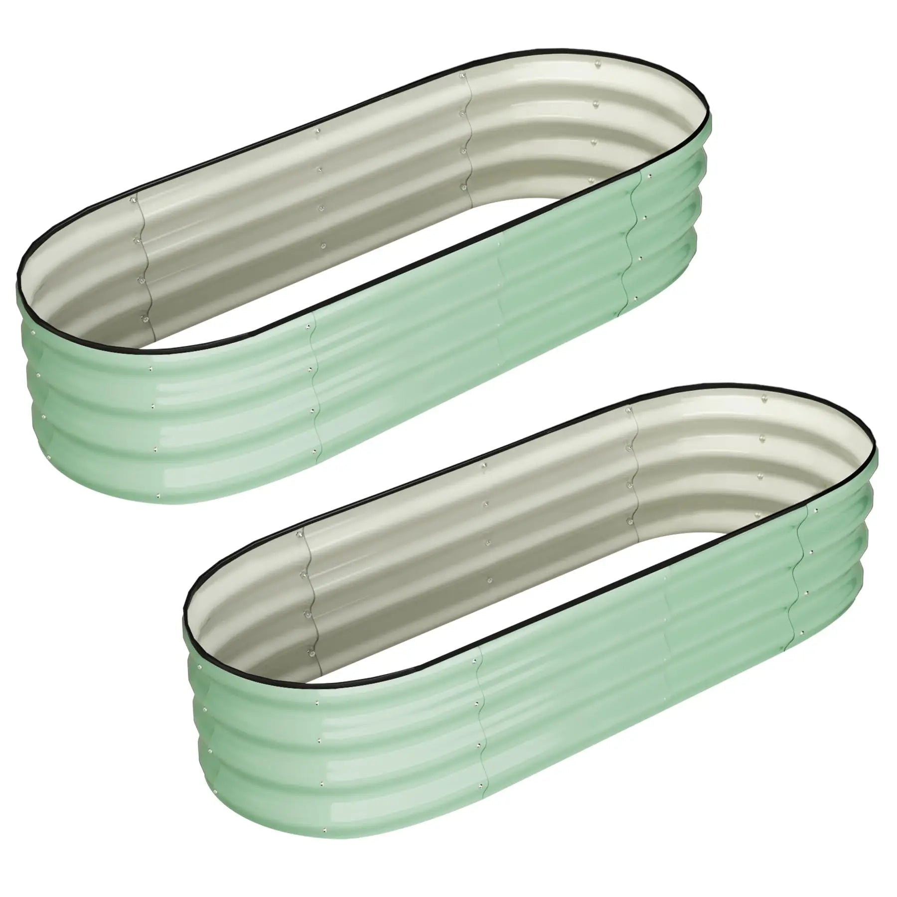 2-Pack Oval Galvanized Steel Raised Garden Beds