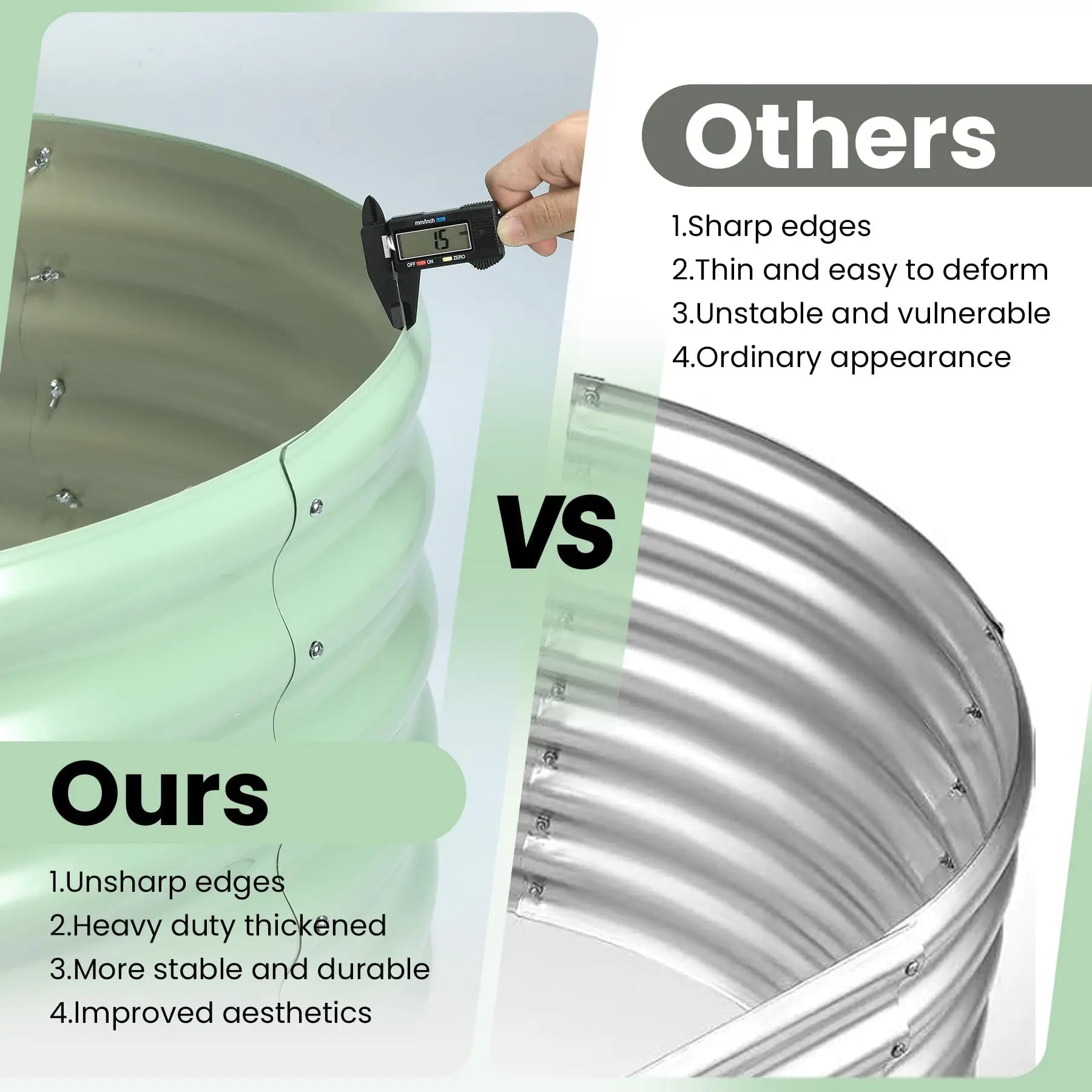2-Pack Oval Galvanized Steel Raised Garden Beds
