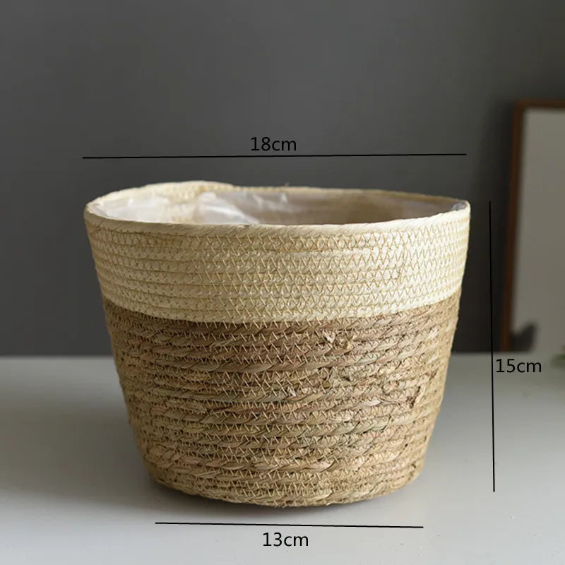Straw Woven Plant Pot Basket