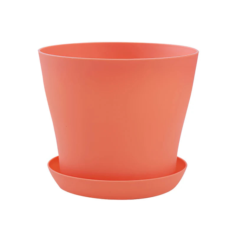 Plastic Flower Pots with Trays