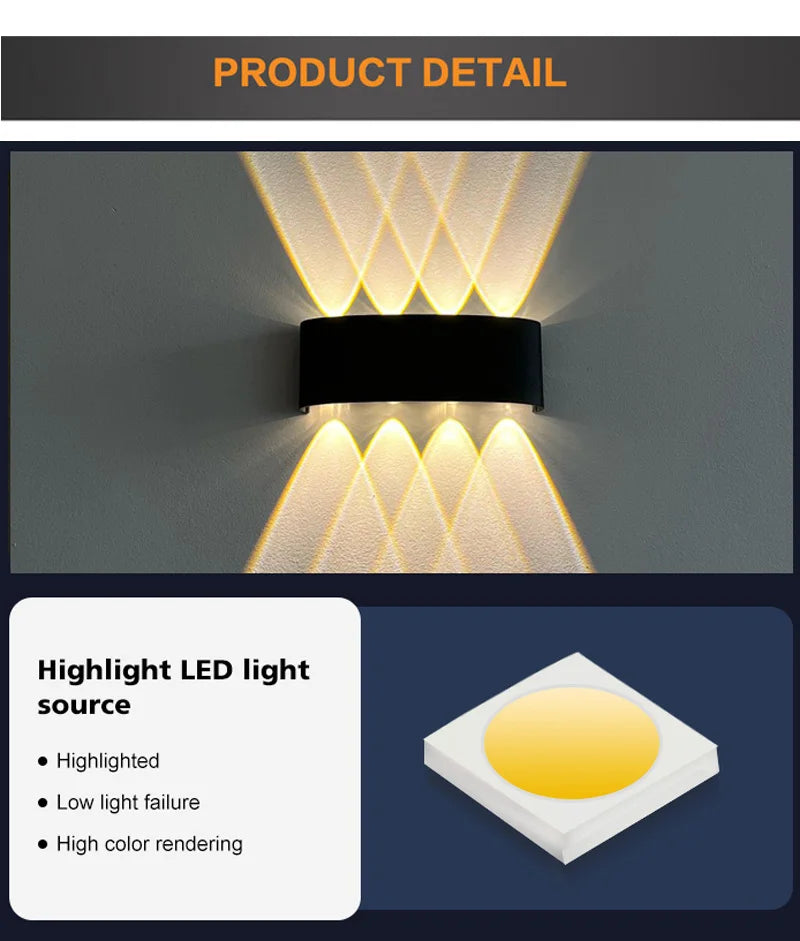 Aluminum LED Wall Lamp IP65 Waterproof