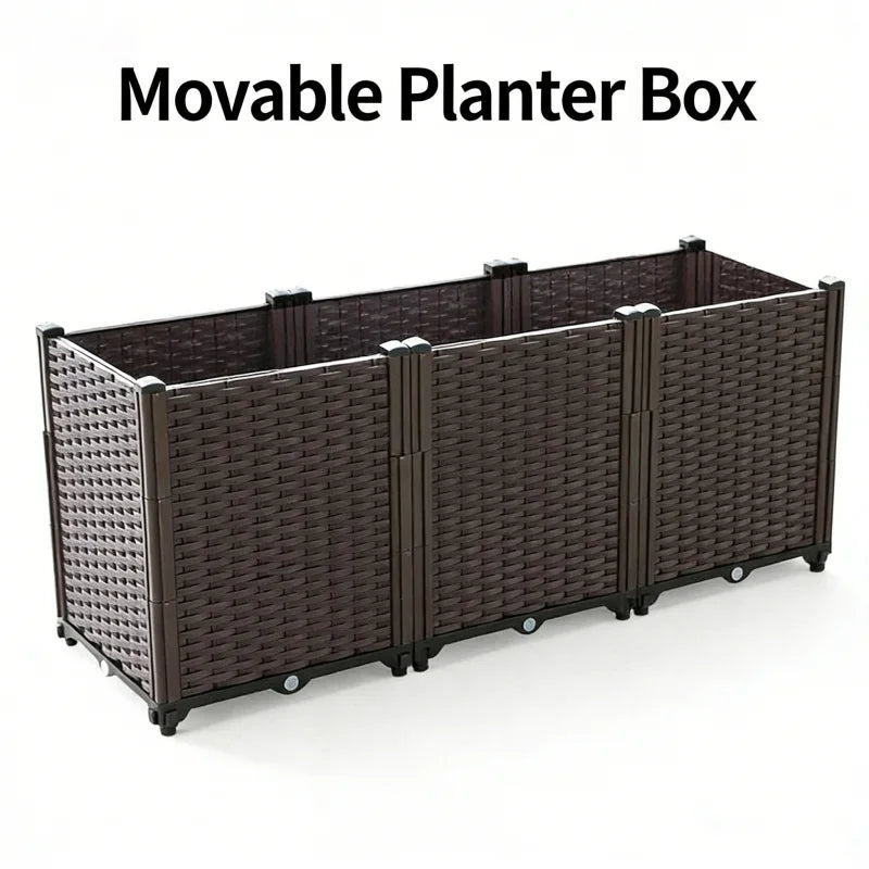 Large 3-Tier Raised Garden Bed 120x40x52cm
