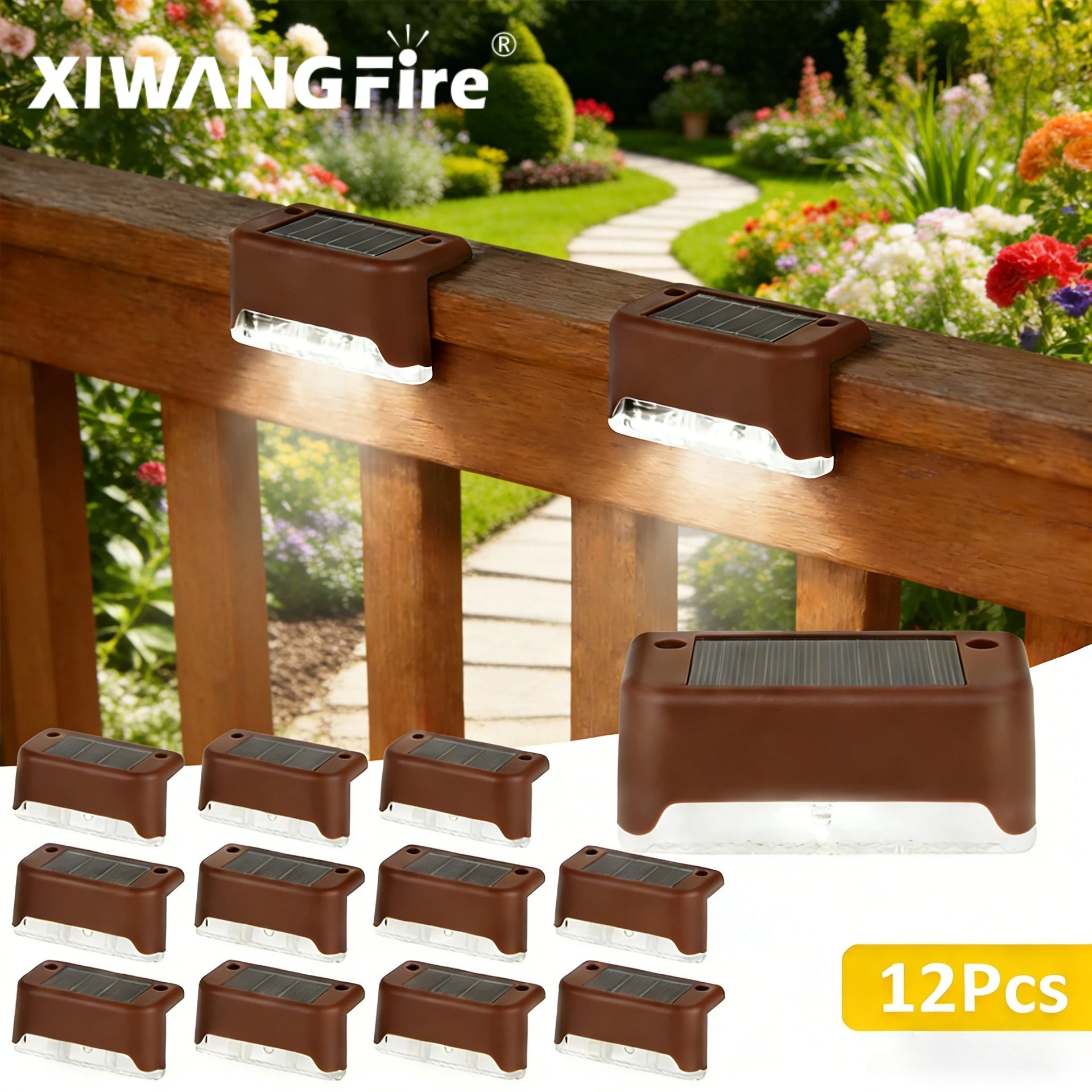 Solar Deck Lights 4/8/12Pcs