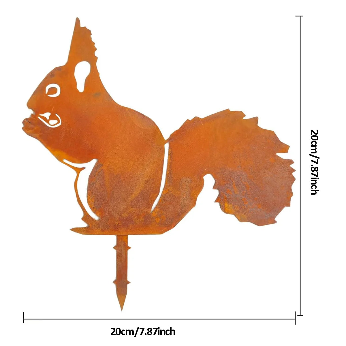 Rusty Wrought Iron Cat Fence Ornament