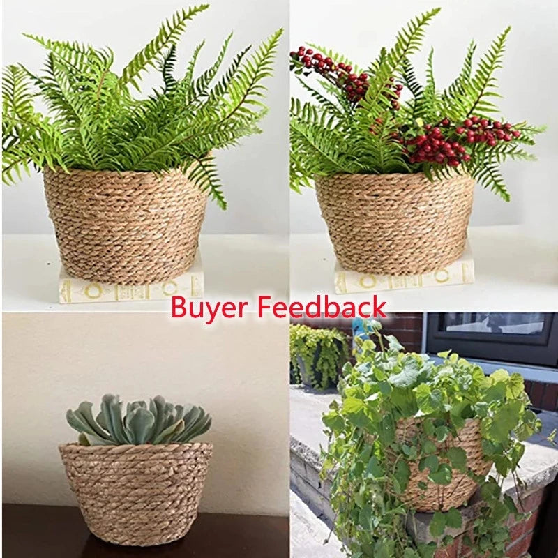 Straw Woven Plant Pot Basket
