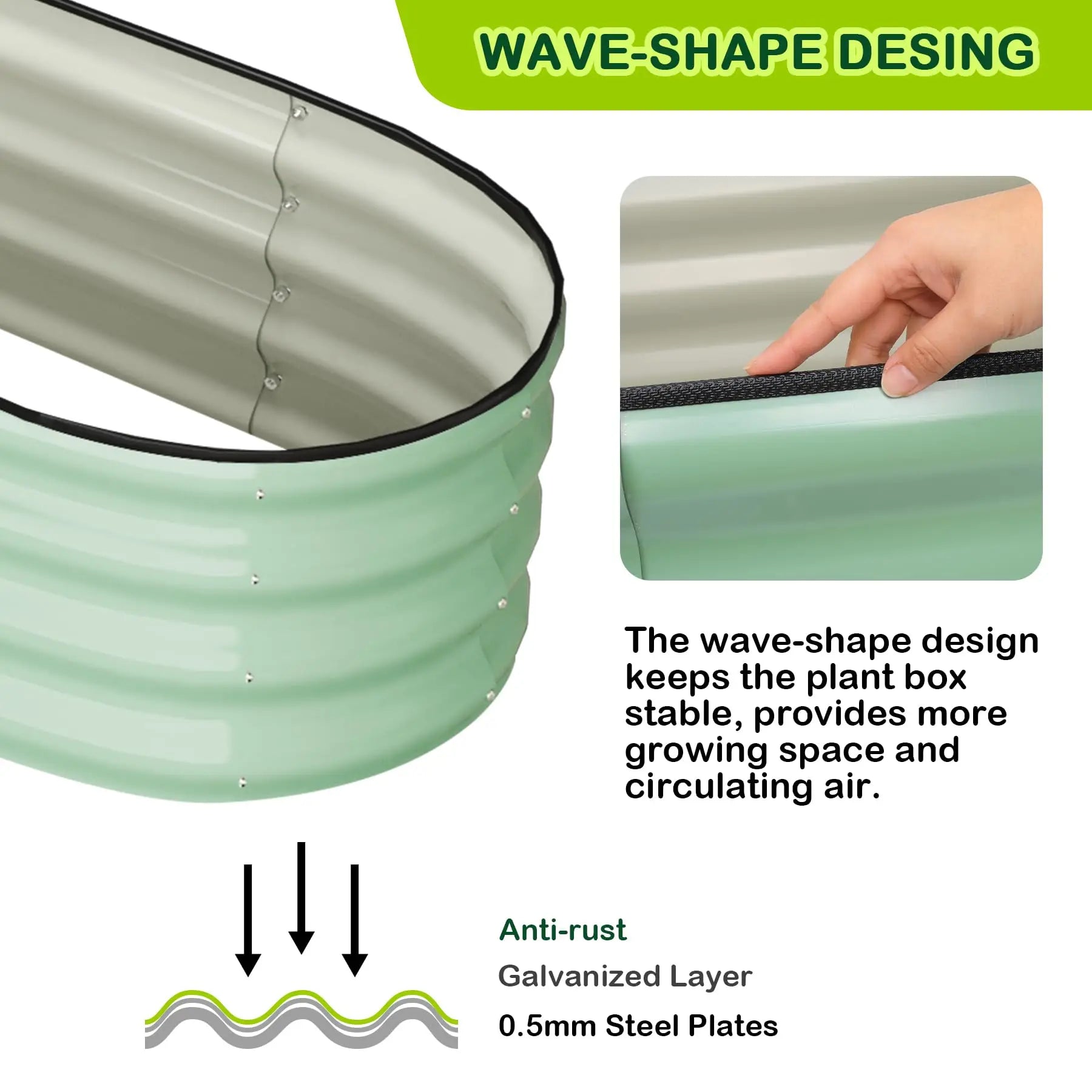 2-Pack Oval Galvanized Steel Raised Garden Beds