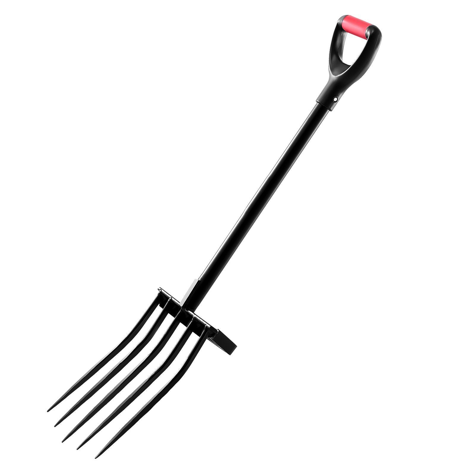 5 Tines Garden Fork Metal Handle 41 Inch Heavy Duty