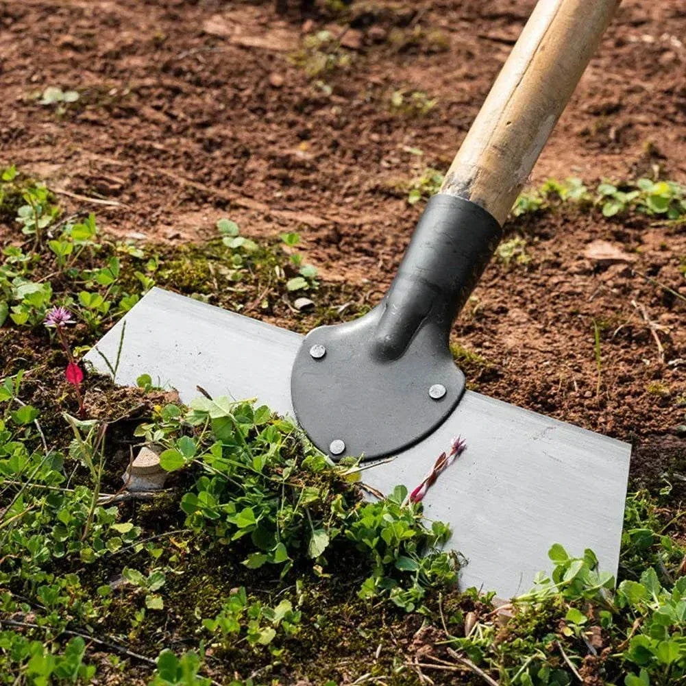 Heavy-duty multifunctional garden shovel with sharp flat blade