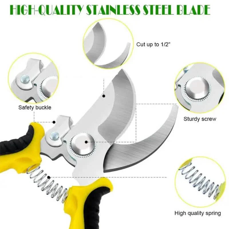 Heavy Duty Pruning Shears Rust Proof Stainless Steel Blades